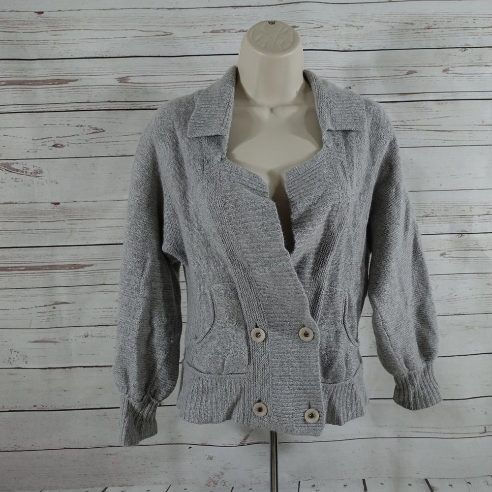 Rebecca Taylor Grey Knit Cardigan Sweater
